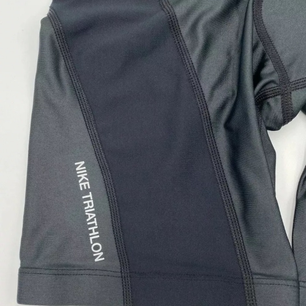 NWT [Nike] Cycling Padded Triathlon Shorts w/ Drawstring Black/Grey Womens Sz XS - Picture 3 of 6